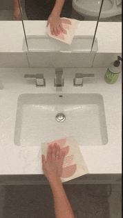 wipe water from your vanity