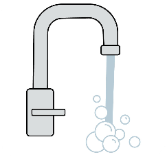 1. Rinse with soap & water (or just water!)